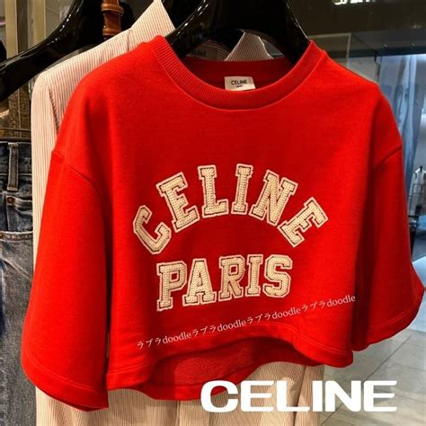 celine t shirt crop|CROPPED CELINE T.